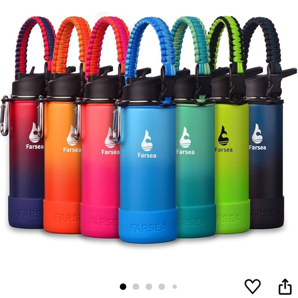 NWT FARSEA SKY BLUE OMBRÉ Water bottle 18oz - Picture 3 of 8